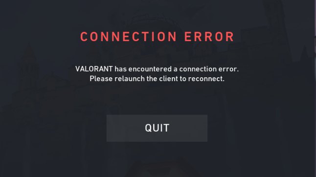 Valorant Has Encountered A Connection Error
