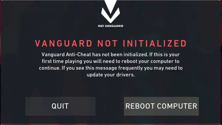 Vanguard not initialized”.
