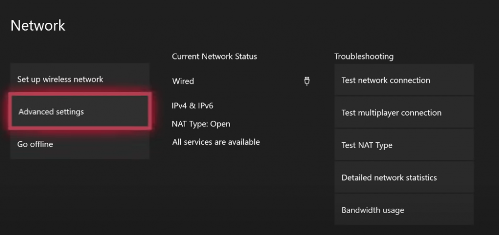 how do i reset my internet connection on xbox one