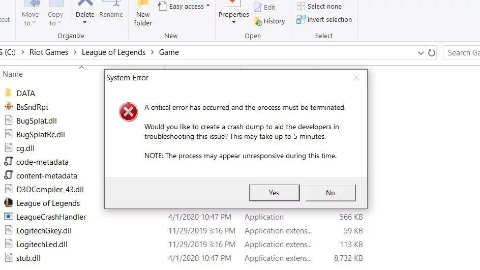Solved: How To Fix League of Legends Critical Error 