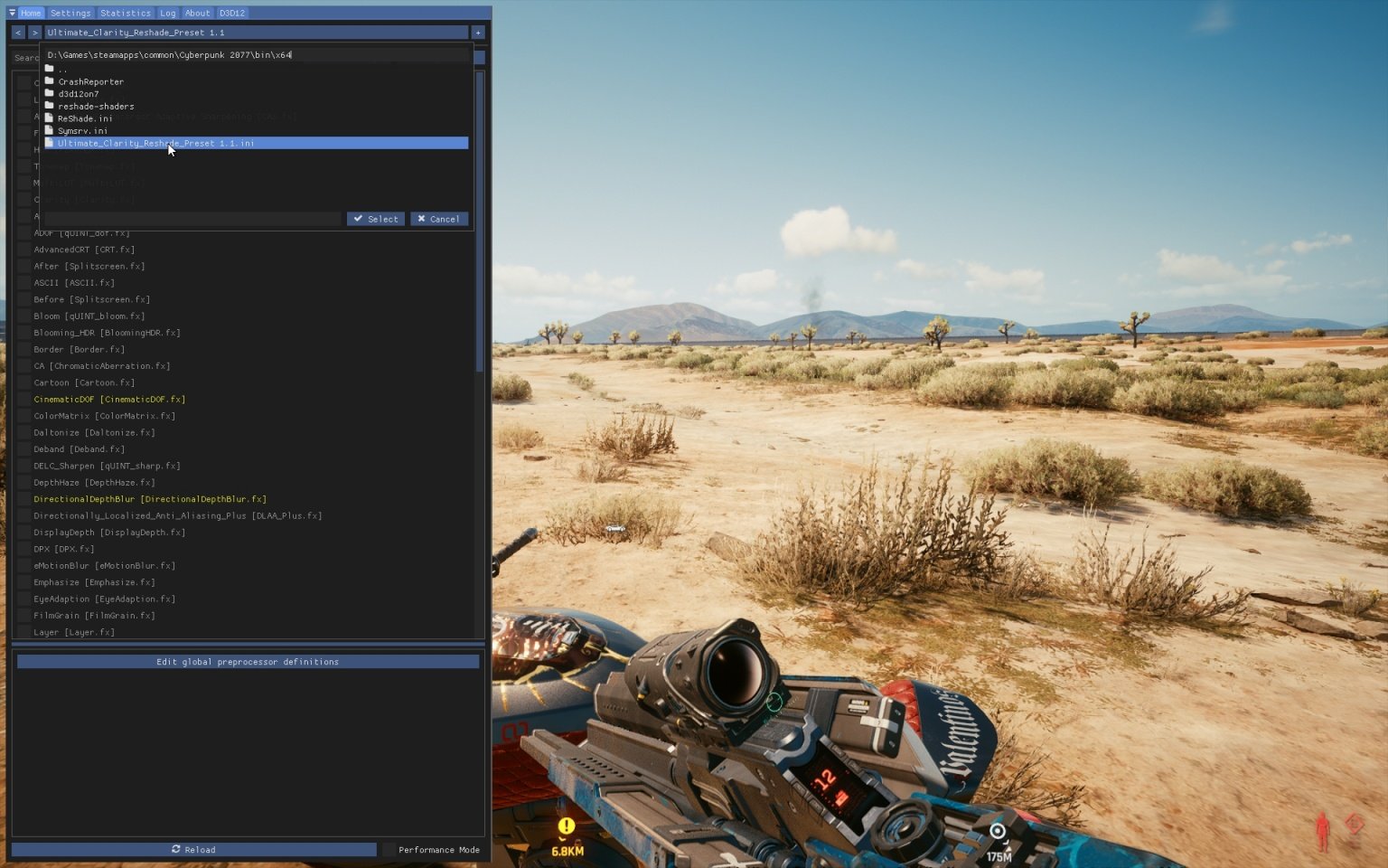 Киберпанк 2077 Reshade. Куда устанавливается Reshade.