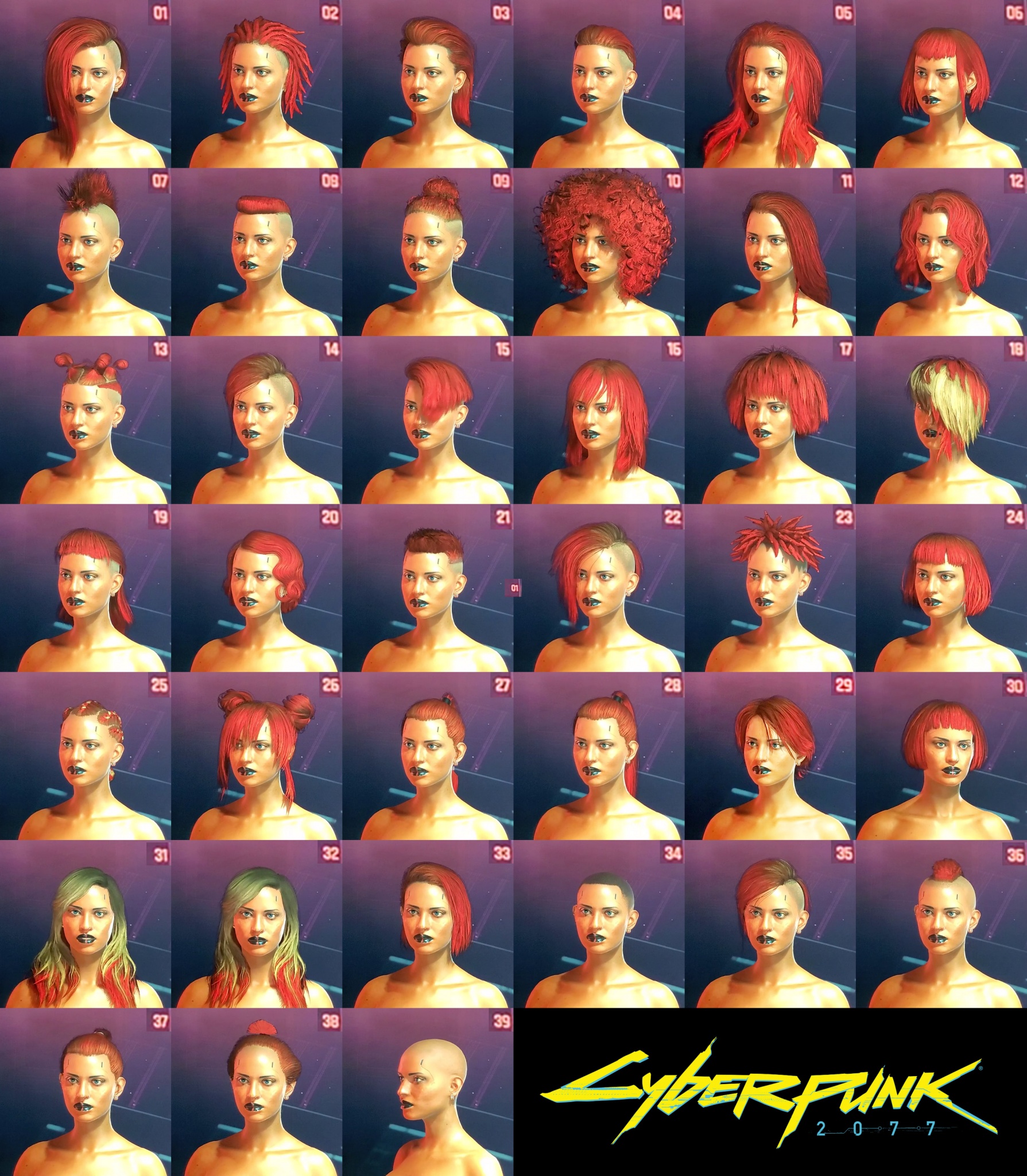 All 39 Cyberpunk 2077 Female Hairstyles Leaked Online 2365