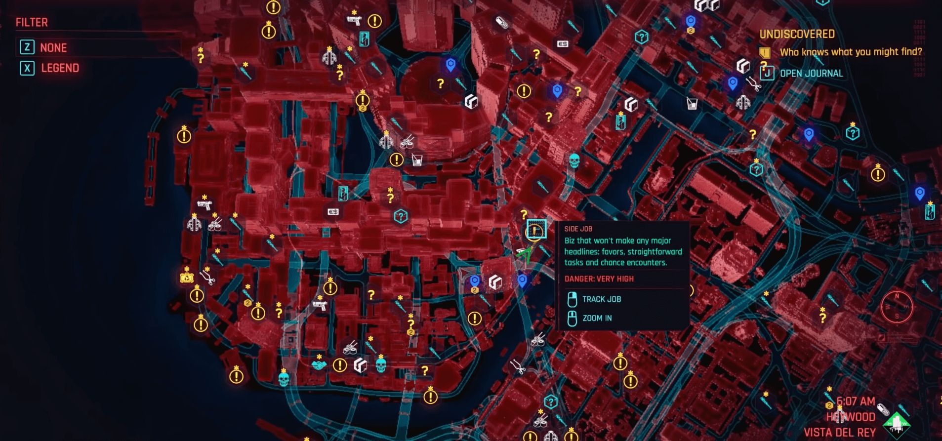 Cyberpunk 2077 Legendary Items Map