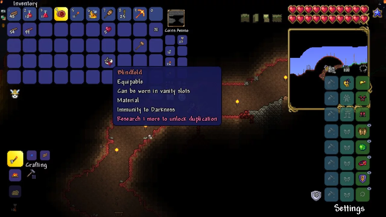 ive been trying to get the blindfold and megaphone for 20 minutes, instead  i got 2 crimson keys. : r/Terraria
