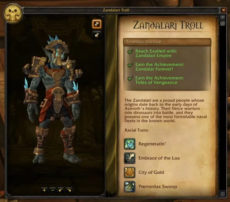 Zandalari Troll in World Of Warcraft