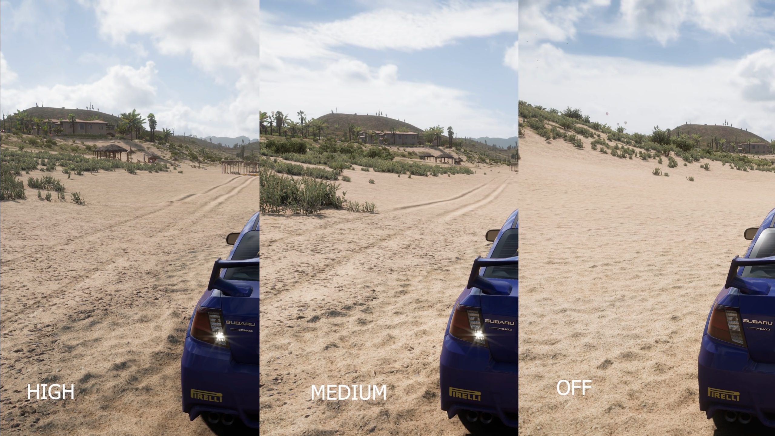 Forza Horizon 5 Graphics Settings: Deformable Terrain