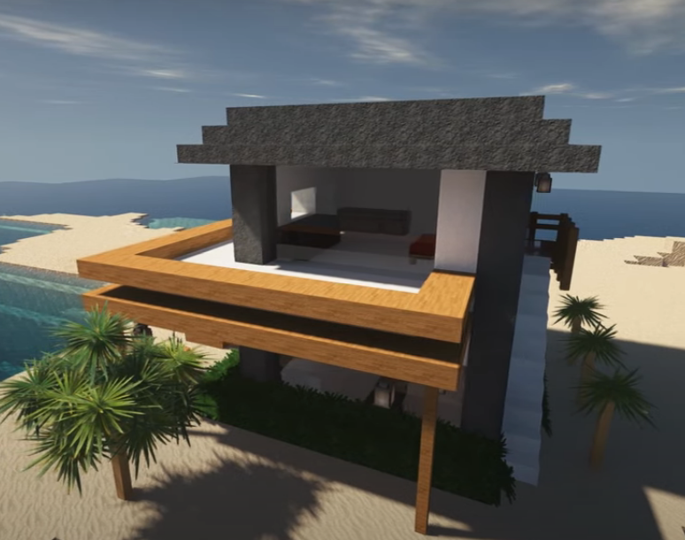 Idei de casă Minecraft pe plajă
