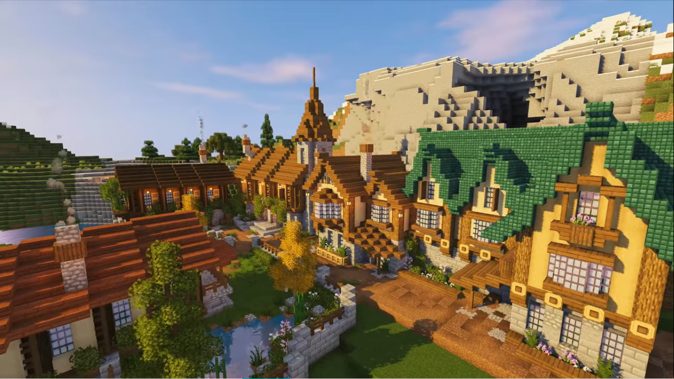 Středověká vesnice Minecraft
