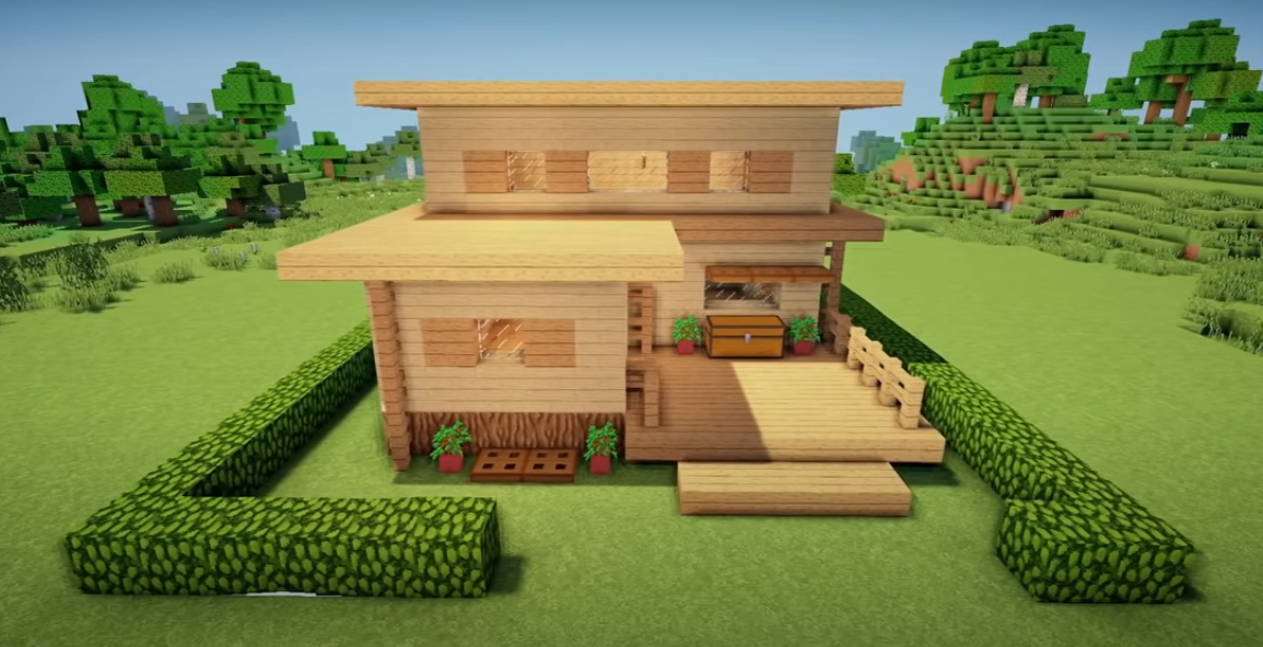 Dębowy drewno Minecraft House