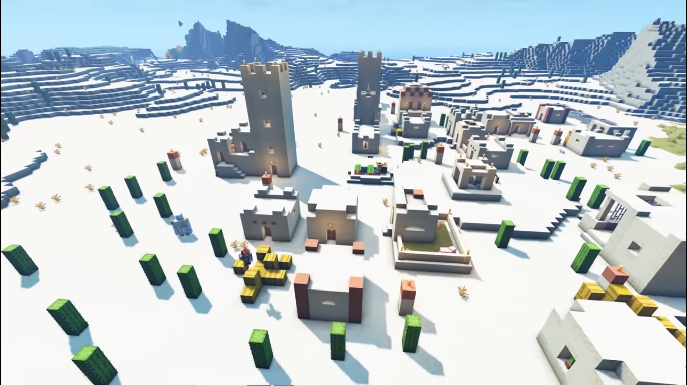 Minecraft वाळवंटातील गाव कल्पना