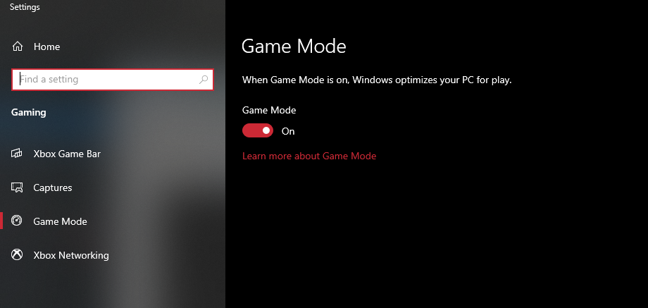 Use Windows Game Mode
