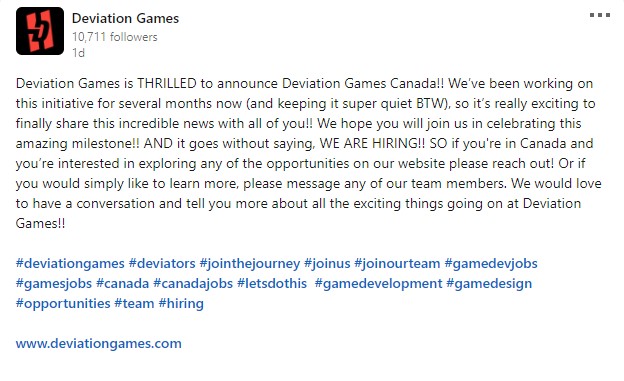 Deviation Games Announces Deviation Games Canada