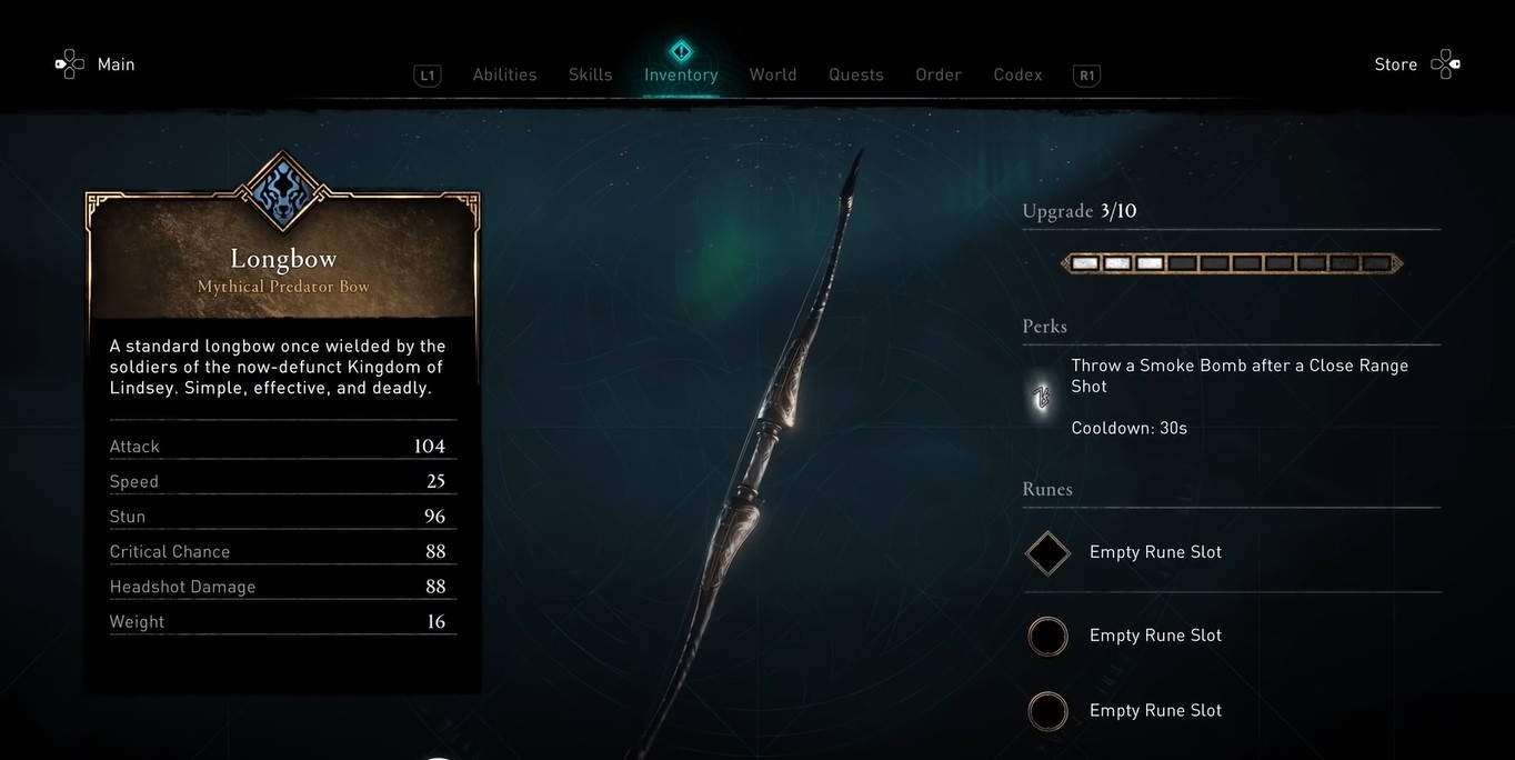 Longbow ranged bow and arrow
