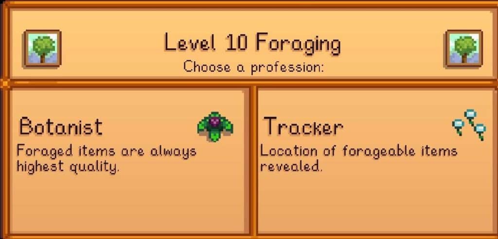 Choose your professions in Stardew Valley in Foraging