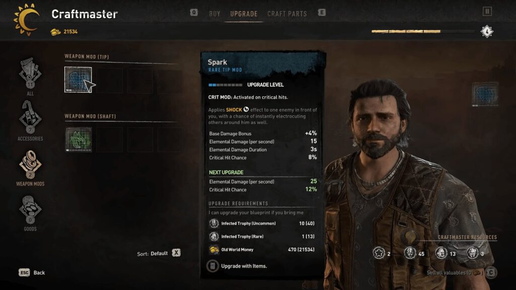 dying light best weapon modifications