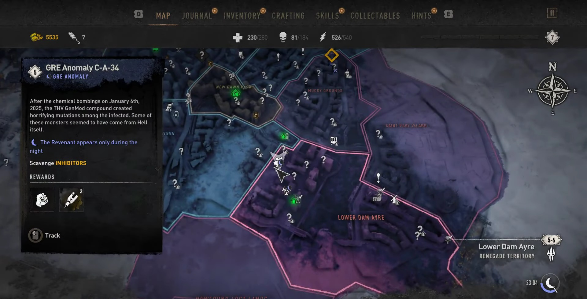Dying Light 2 GRE Anomaly C-A-34 Inhibitors Map Location
