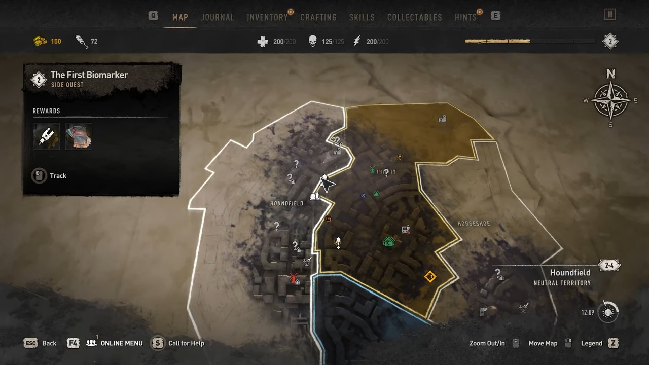 Dying Light 2 The First Biomarker quest Inhibitor map Location