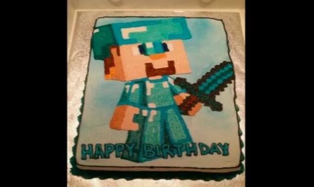 Cupcakes Journal - Minecraft Birthday Cake - Steve in Diamond Armour |  Facebook