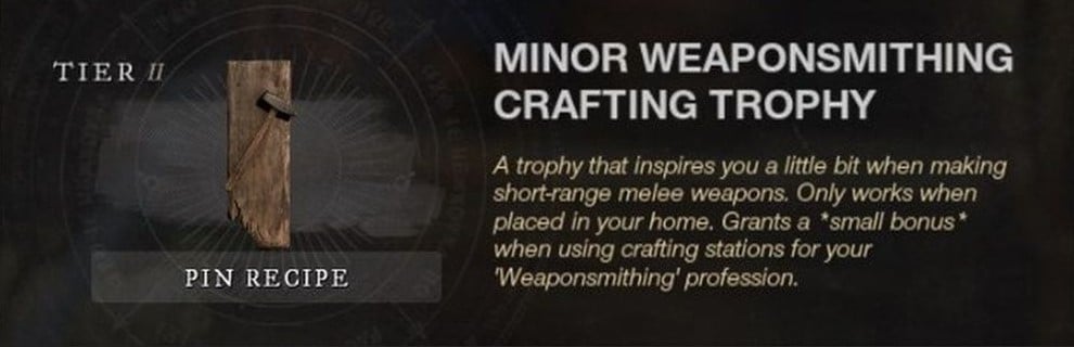 minor weapon smithing trophy