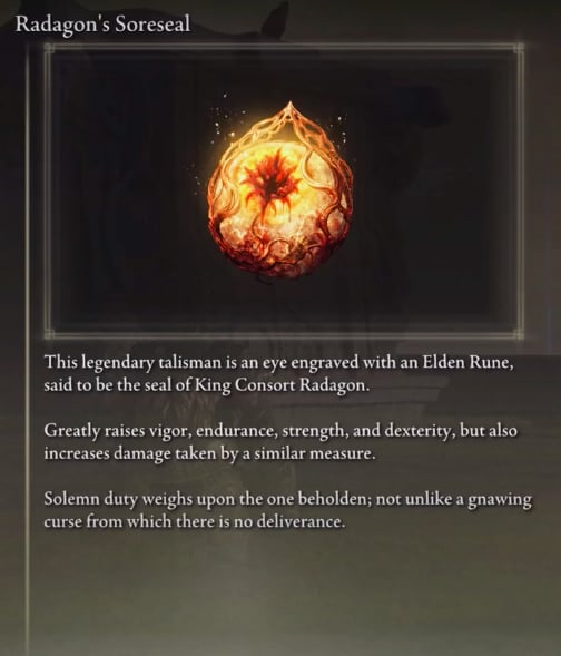 Elden Ring Sword of Night and Flame Build Radagon's Soreseal 