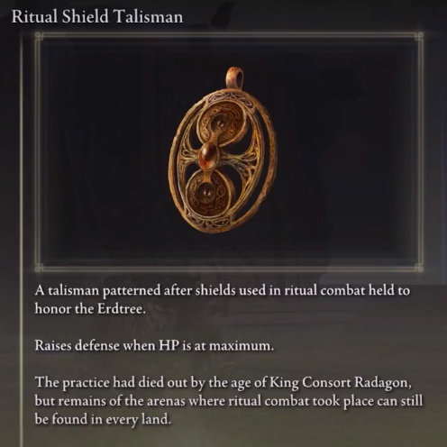 Elden Ritual Shield Talisman