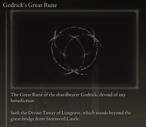 The description on Godrick's Great Rune in Elden Ring