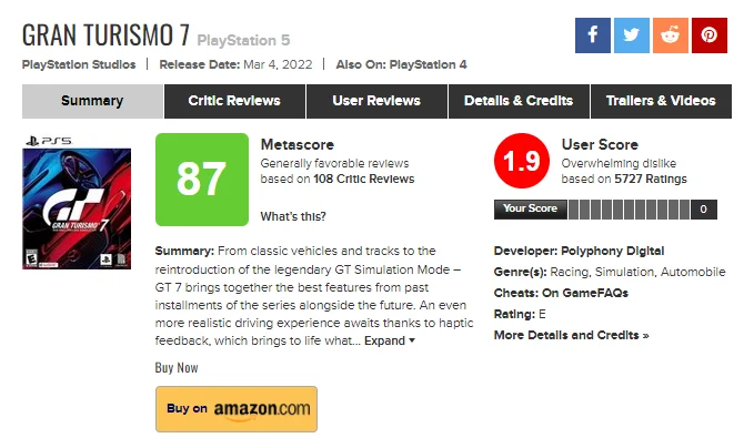 Hasan ☪️ 🇵🇸 on X: GUYS THE USER SCORE FOR METACRITIC IS AT 8.7!!! WE  WON!!!!  / X