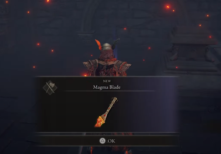 Magma Sword picked up.