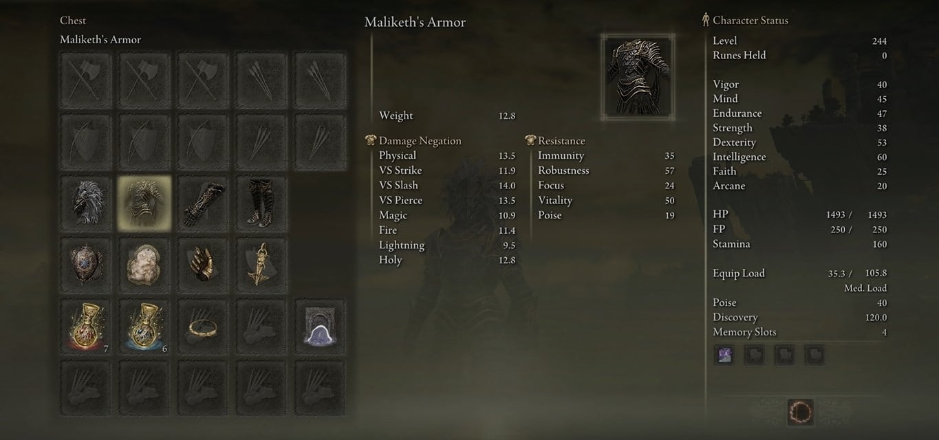Maliketh's Armor Elden Ring