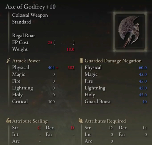 Elden Quality Build Axe of Godfrey