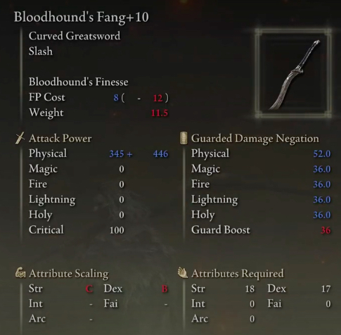 Bloodhound's Fang curved greatsword