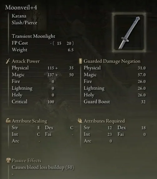 Elden Ring Moonveil Katana Build Guide- How to Build a Moonveil Samurai  (Level 50 Guide) - MMOPIXEL