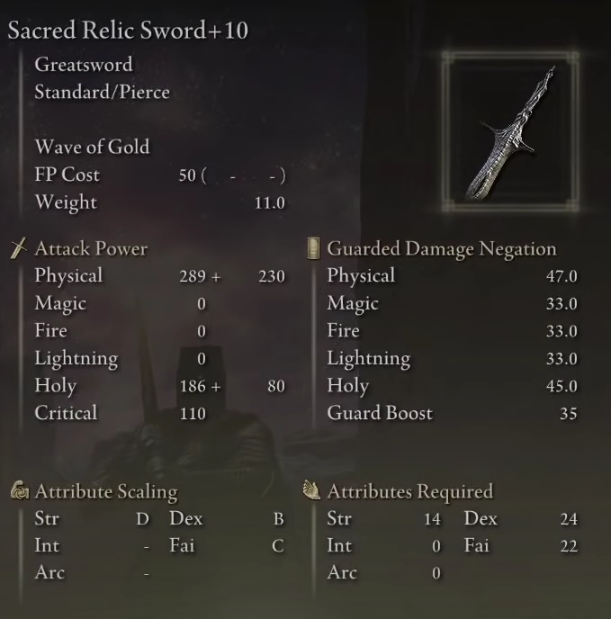 Sacred Relic Sword