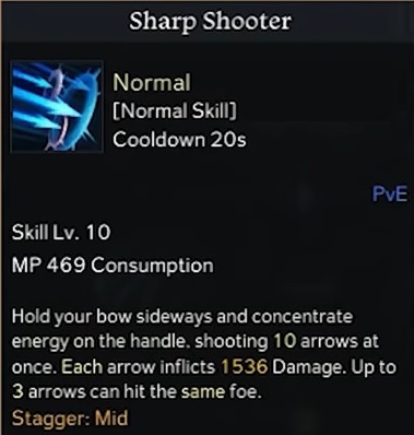 Sharp Shooter skill for Sharpshooter build in Lost Ark