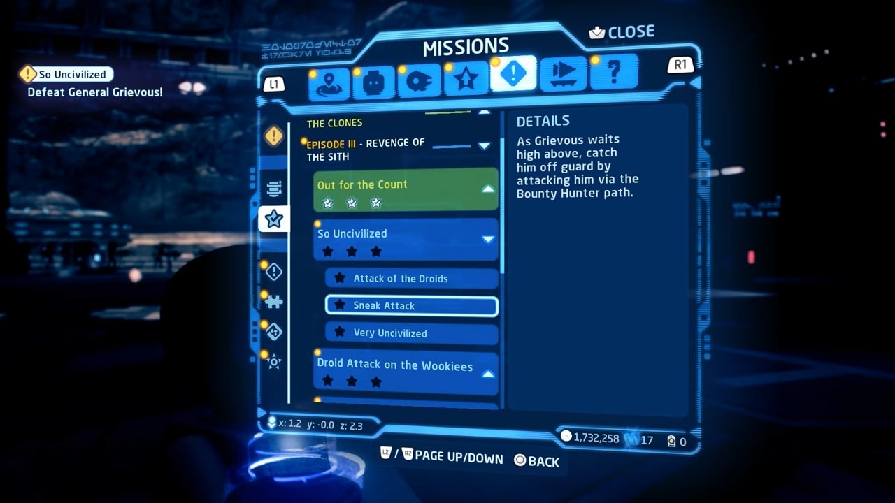 mission breakdown for So Uncivilized mission