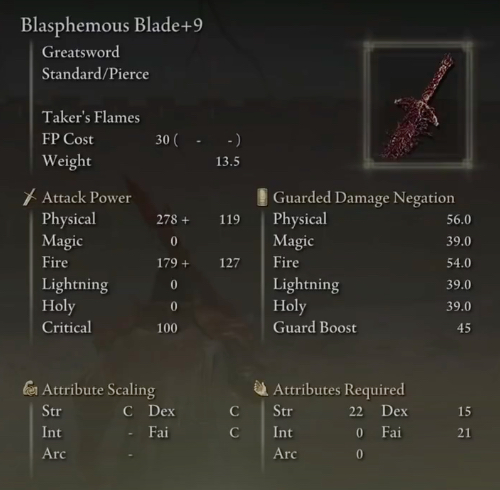 Elden Ring Blasphemous Blade