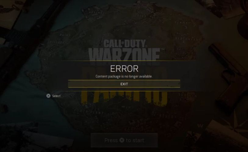 Content Package Is No Longer Available Warzone