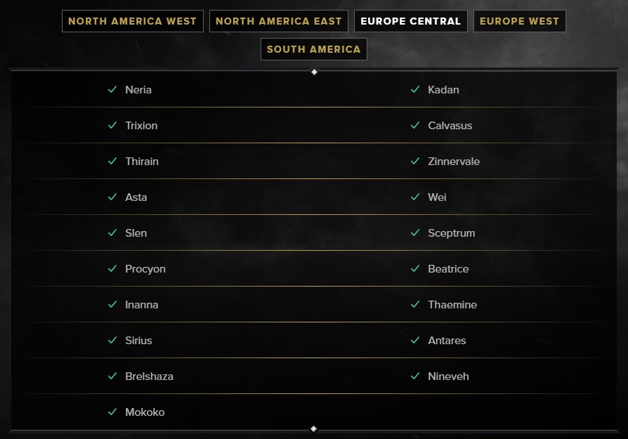 Europe Central Region for best server in Lost Ark.