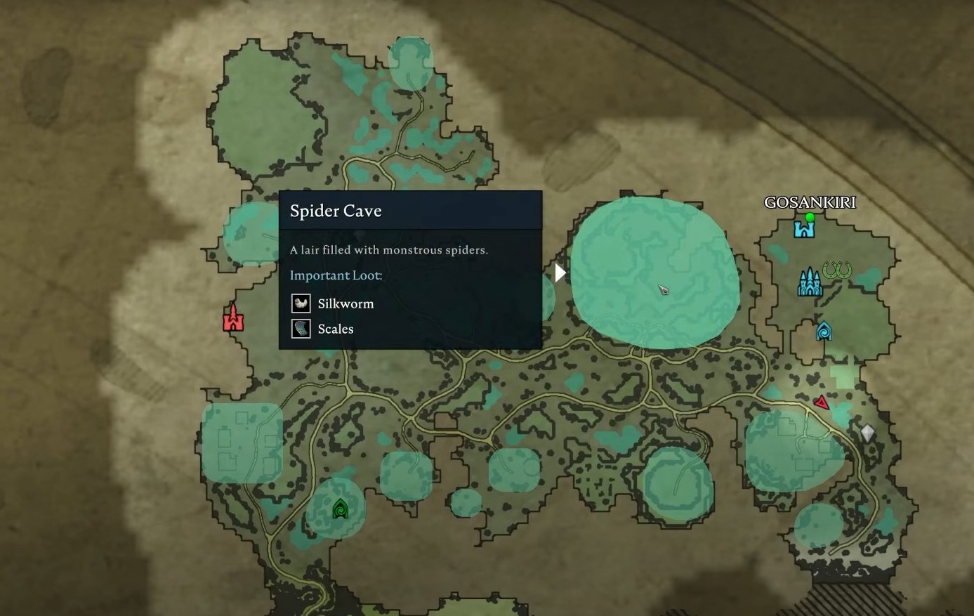 V Rise Spider cave location 