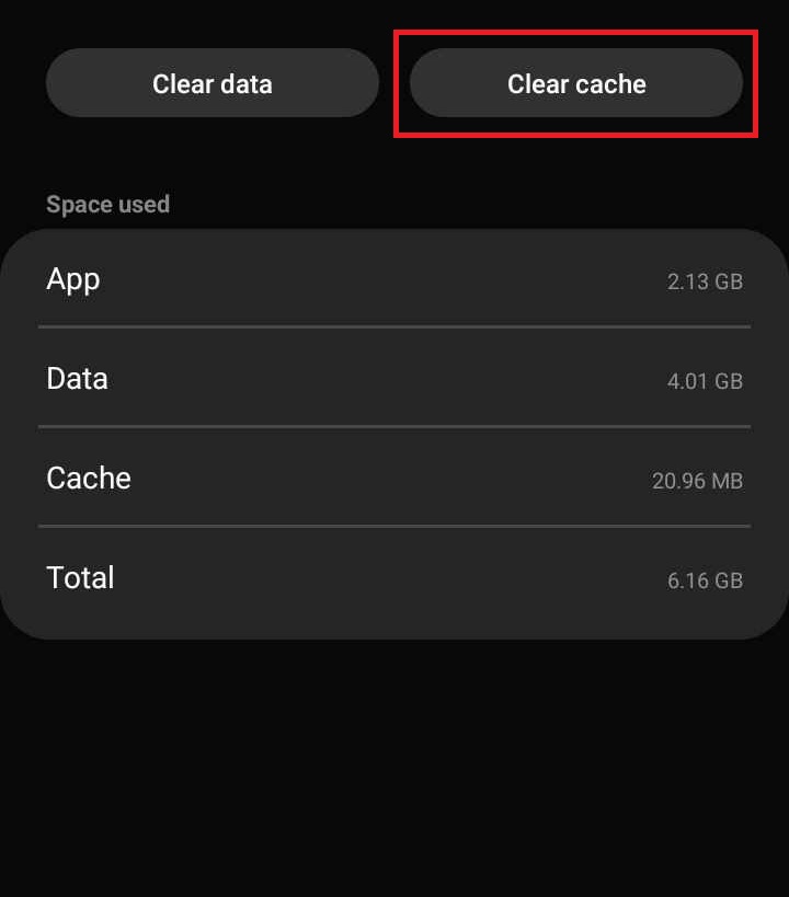 clearing cache in android