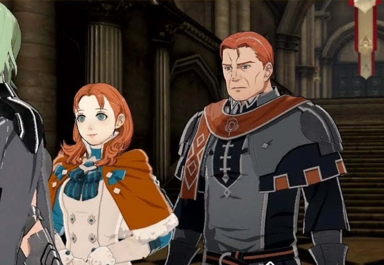 Gilbert and Annette look in Three Houses