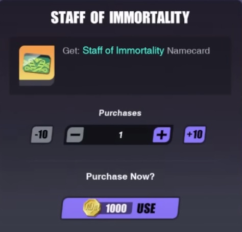 Staff of Immortality in Dislyte's price is 1000 ancient coints.