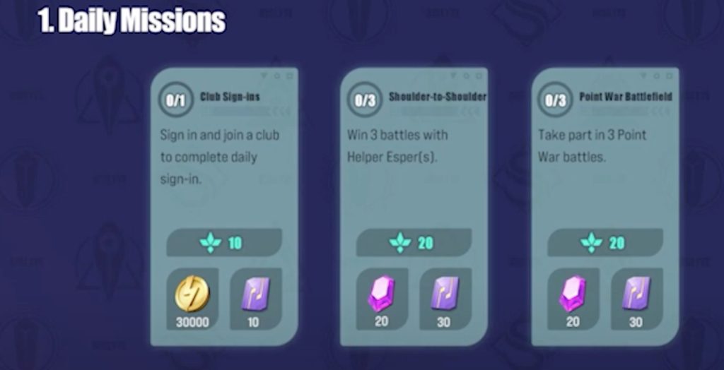 Dislyte Club Daily Missions
