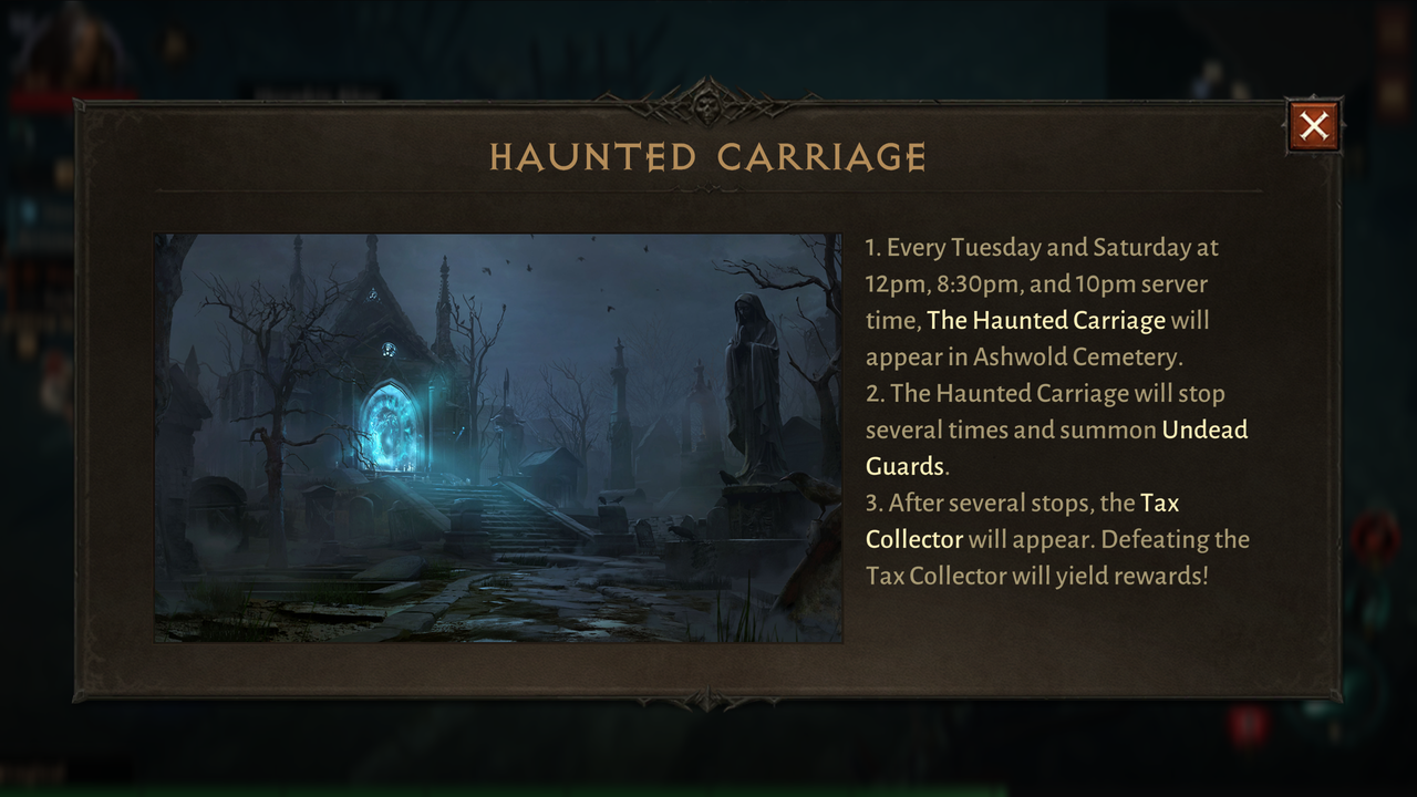 Haunted carriage diablo immortal 