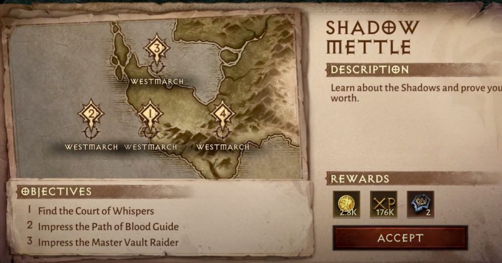 Diablo Immortal Shadow Mettle Quest