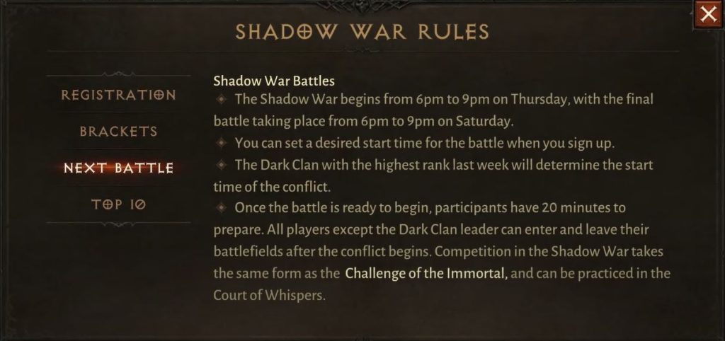 Diablo Immortal Shadow War