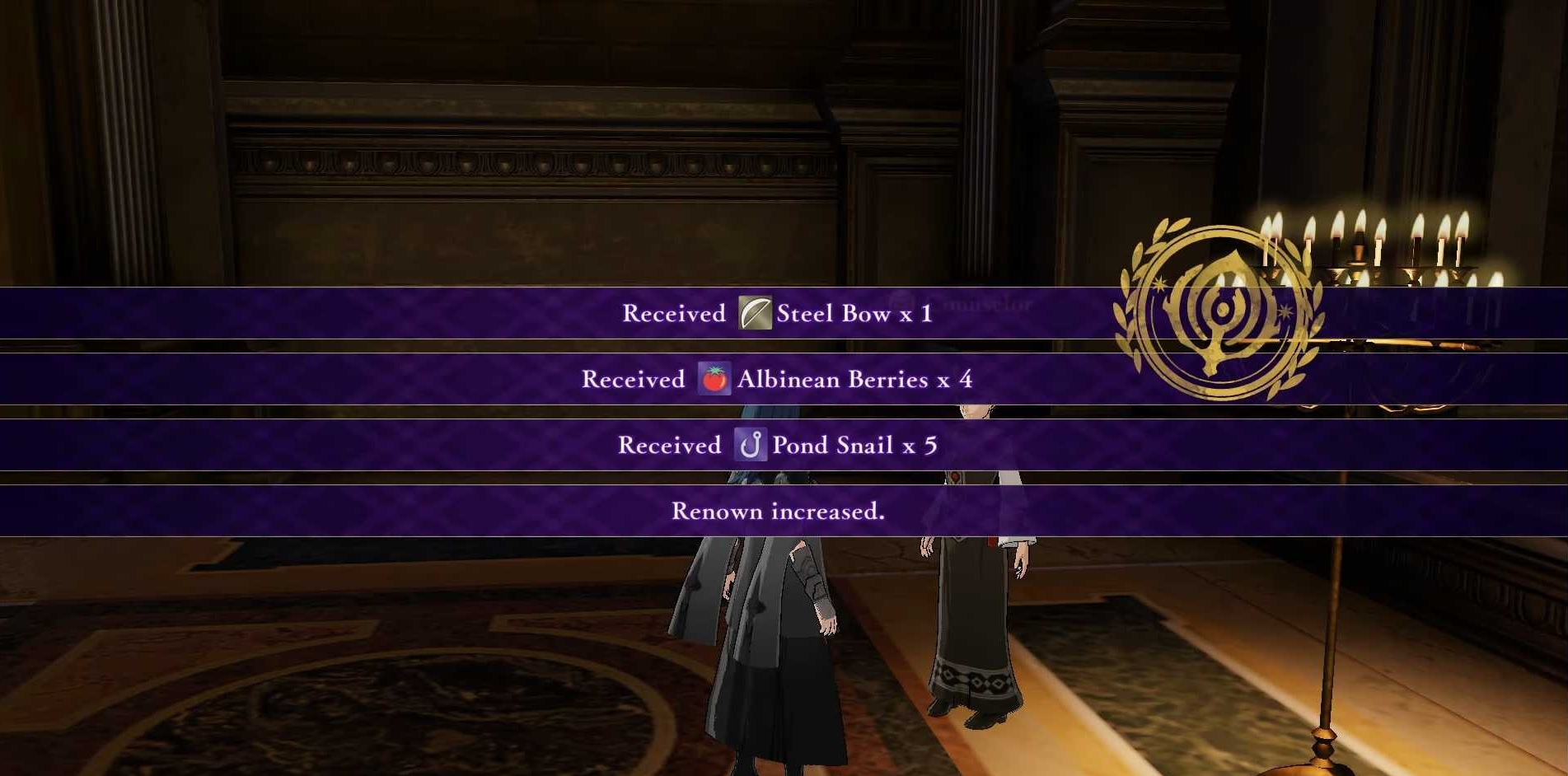 Rewards for Advice Box Quest in Fire Emblem Three Houses.