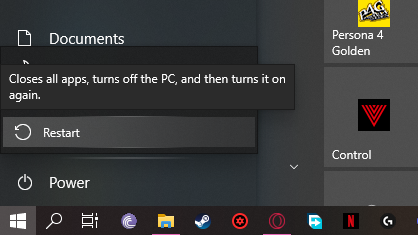 PC restart windows 10