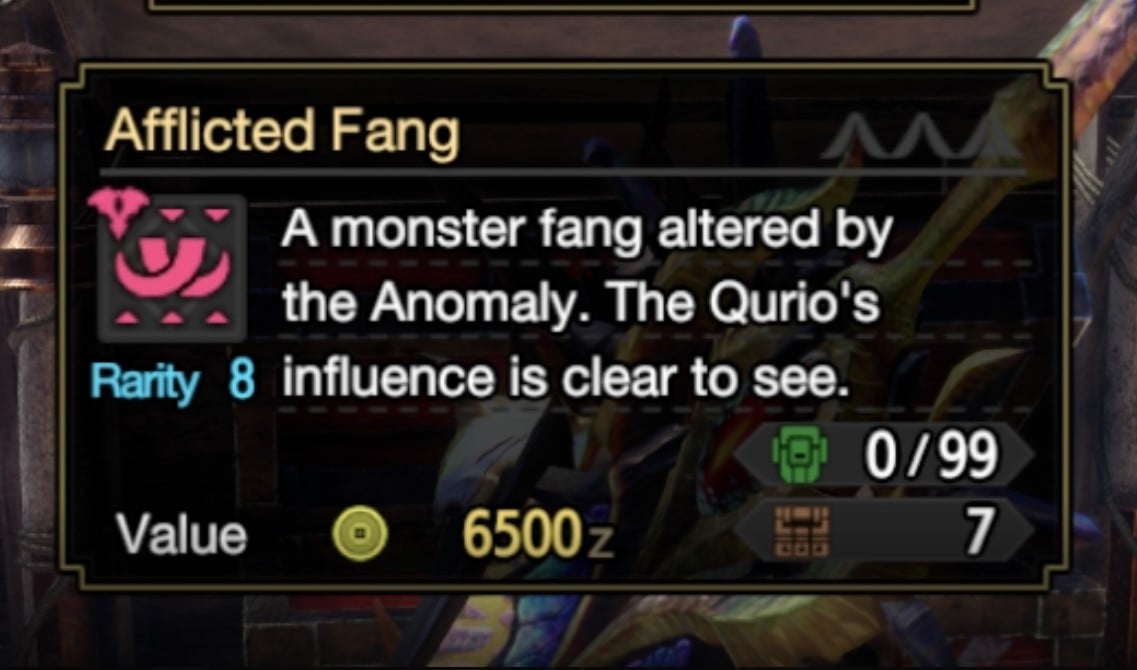 Monster Hunter Rise Afflicted Materials: Fang