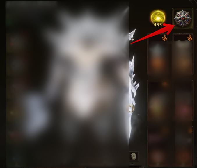 Clicking on the "Charms" Slot